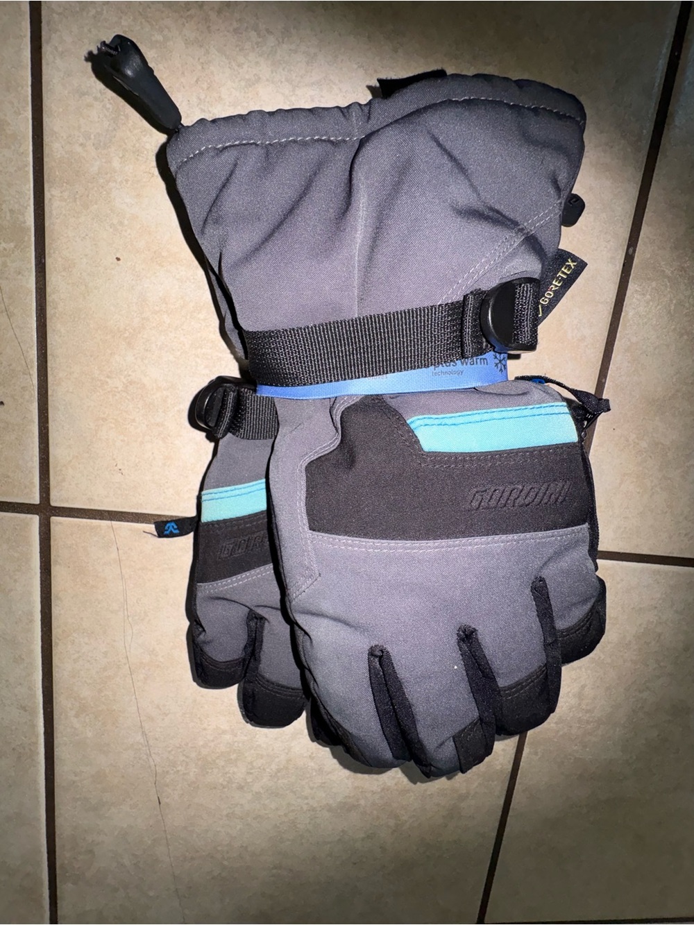 Gordini Gray & Aqua Winter Ski Gloves goretex